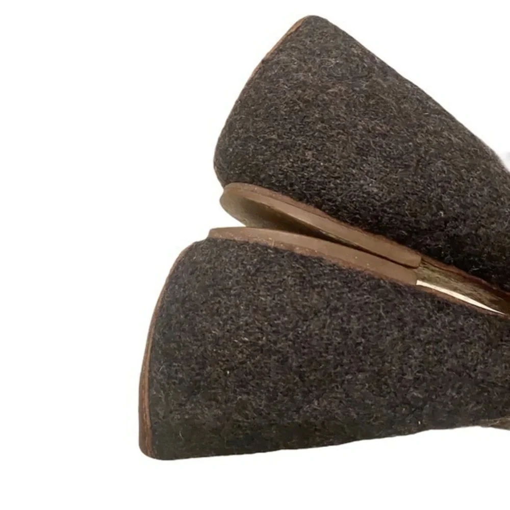 Tory Burch Parker Ballet‎ Gray Brown Wool Slip On Flats